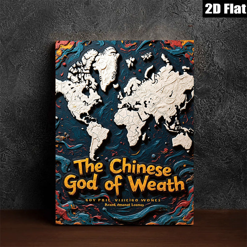 2D flat 1pc Asian God of Wealth wall decor for living room bedroom office farmhouse style modern art canvas prints ready to hang inspirational gifts
