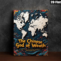 2D flat 1pc Asian God of Wealth wall decor for living room bedroom office farmhouse style modern art canvas prints ready to hang inspirational gifts
