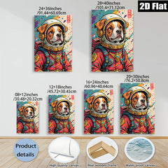 2D flat 1pc Astronaut Dog Portrait Wall Art Canvas Prints for Living Room Bedroom Decor Modern Farmhouse Style Cozy Home Gifts