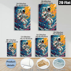 2D flat 1pc Astronaut explores vibrant cosmos galactic wall art for bedroom living room home decor modern farmhouse style