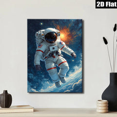 2D flat 1pc Astronaut in Space Exploration Vivid Wall Art Decor for Living Room Bedroom Office Modern Canvas Prints Inspirational Home Decorations