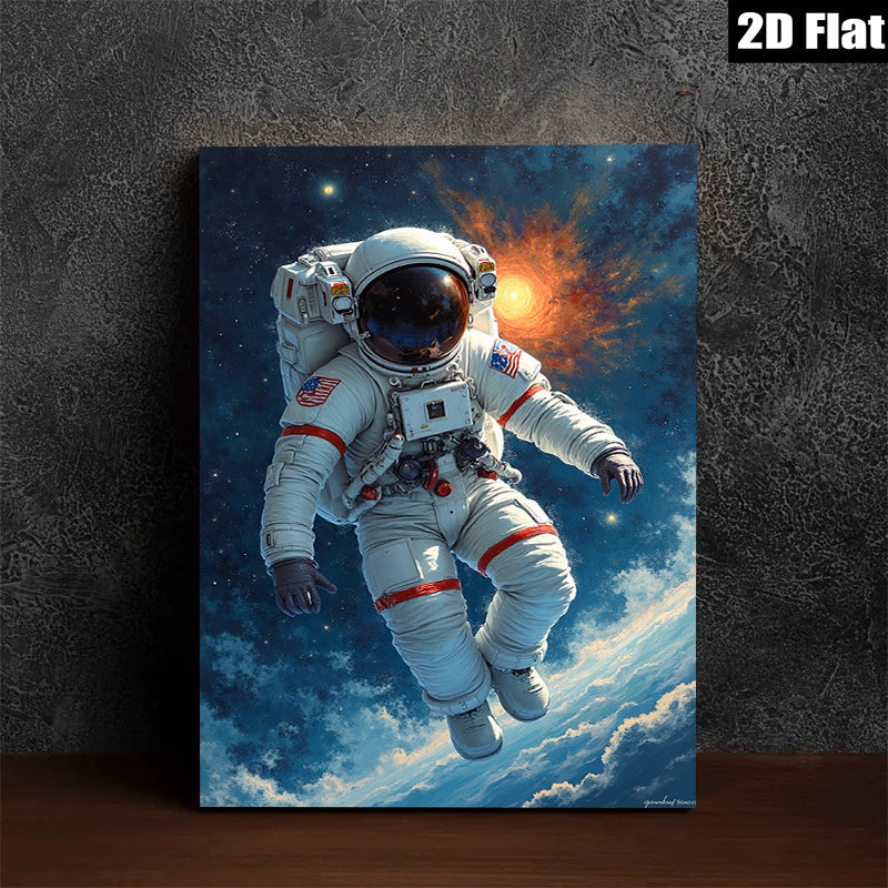 2D flat 1pc Astronaut in Space Exploration Vivid Wall Art Decor for Living Room Bedroom Office Modern Canvas Prints Inspirational Home Decorations
