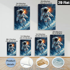 2D flat 1pc Astronaut in Space Exploration Vivid Wall Art Decor for Living Room Bedroom Office Modern Canvas Prints Inspirational Home Decorations