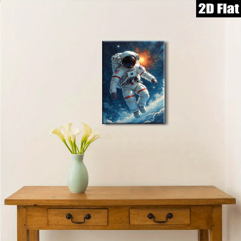 2D flat 1pc Astronaut in Space Exploration Vivid Wall Art Decor for Living Room Bedroom Office Modern Canvas Prints Inspirational Home Decorations