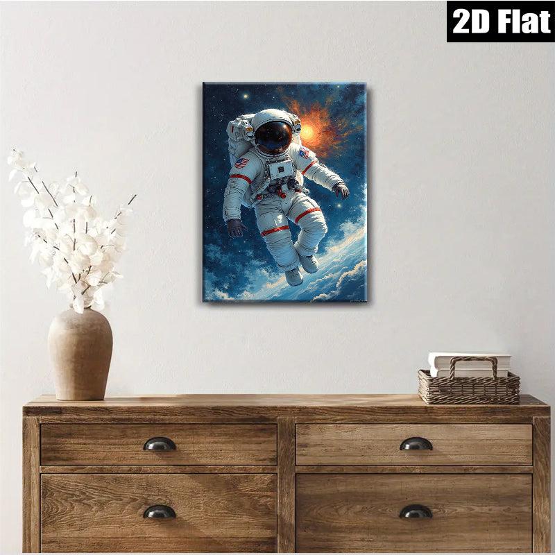 2D flat 1pc Astronaut in Space Exploration Vivid Wall Art Decor for Living Room Bedroom Office Modern Canvas Prints Inspirational Home Decorations