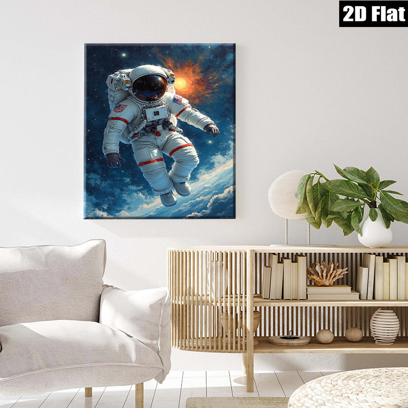 2D flat 1pc Astronaut in Space Exploration Vivid Wall Art Decor for Living Room Bedroom Office Modern Canvas Prints Inspirational Home Decorations