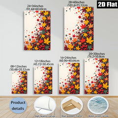 2D flat 1pc Autumn Floral Botanical Wall Art Decor for Living Room Bedroom Gallery Wrapped Canvas Prints Modern Farmhouse Style Cozy Home Decor Gift Idea