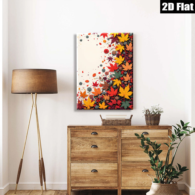 2D flat 1pc Autumn Floral Botanical Wall Art Decor for Living Room Bedroom Gallery Wrapped Canvas Prints Modern Farmhouse Style Cozy Home Decor Gift Idea