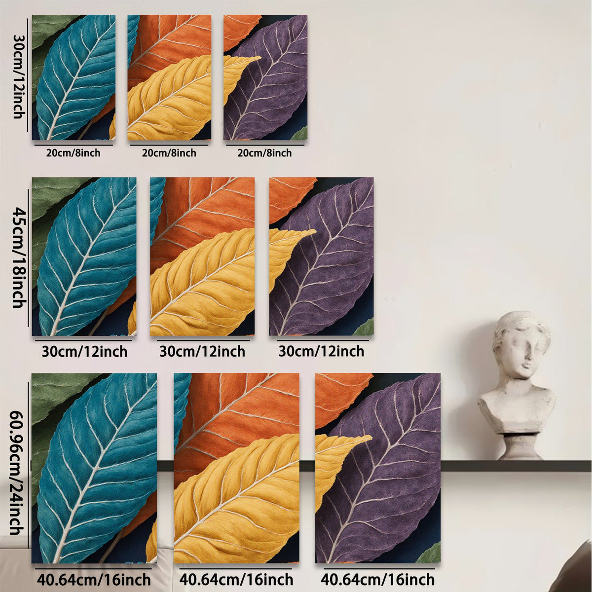 2D flat 1pc Autumn Leaves Botanical Wall Art Living Room Bedroom Home Decor Canvas Prints Modern Farmhouse Rustic Gallery Wrapped Timeless