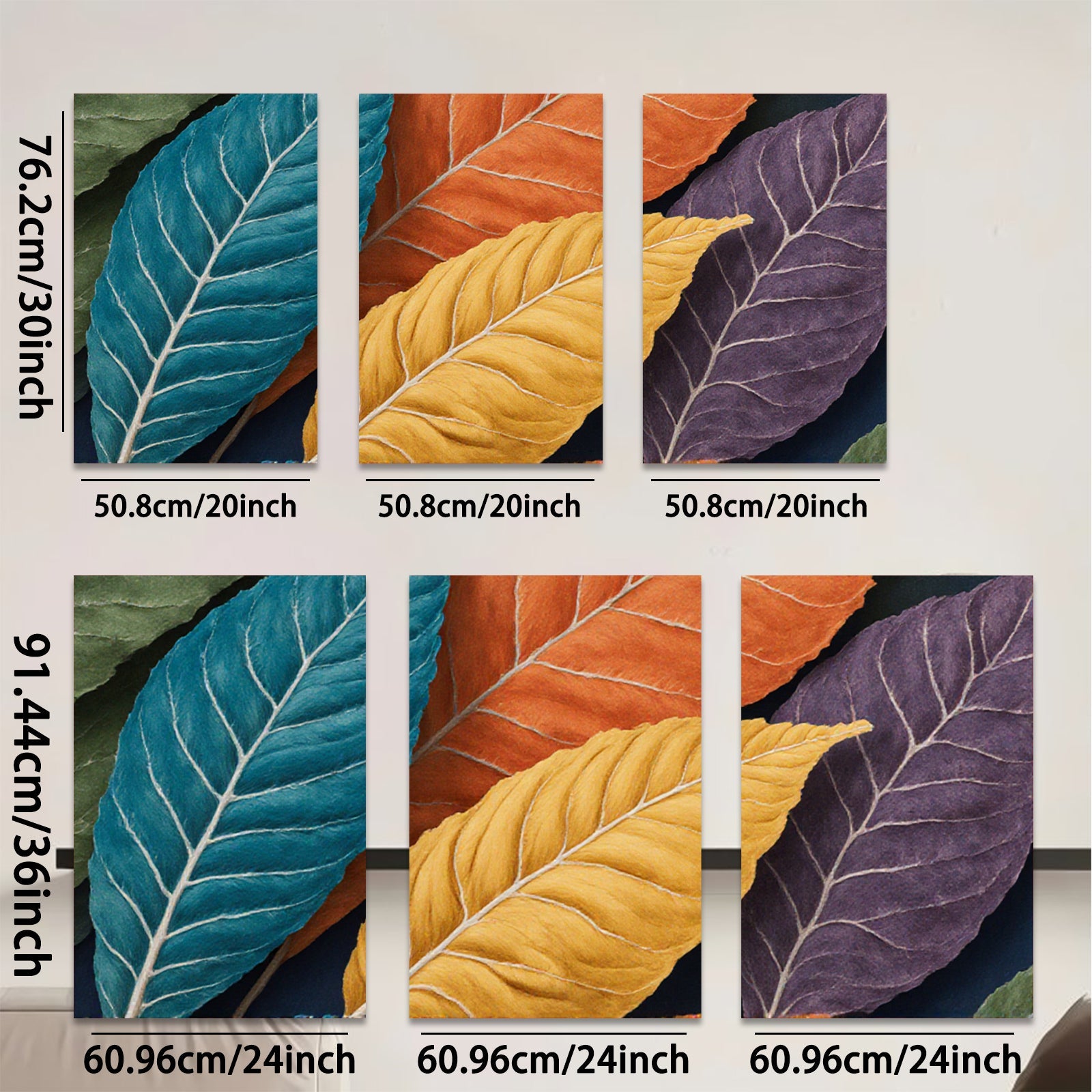 2D flat 1pc Autumn Leaves Botanical Wall Art Living Room Bedroom Home Decor Canvas Prints Modern Farmhouse Rustic Gallery Wrapped Timeless