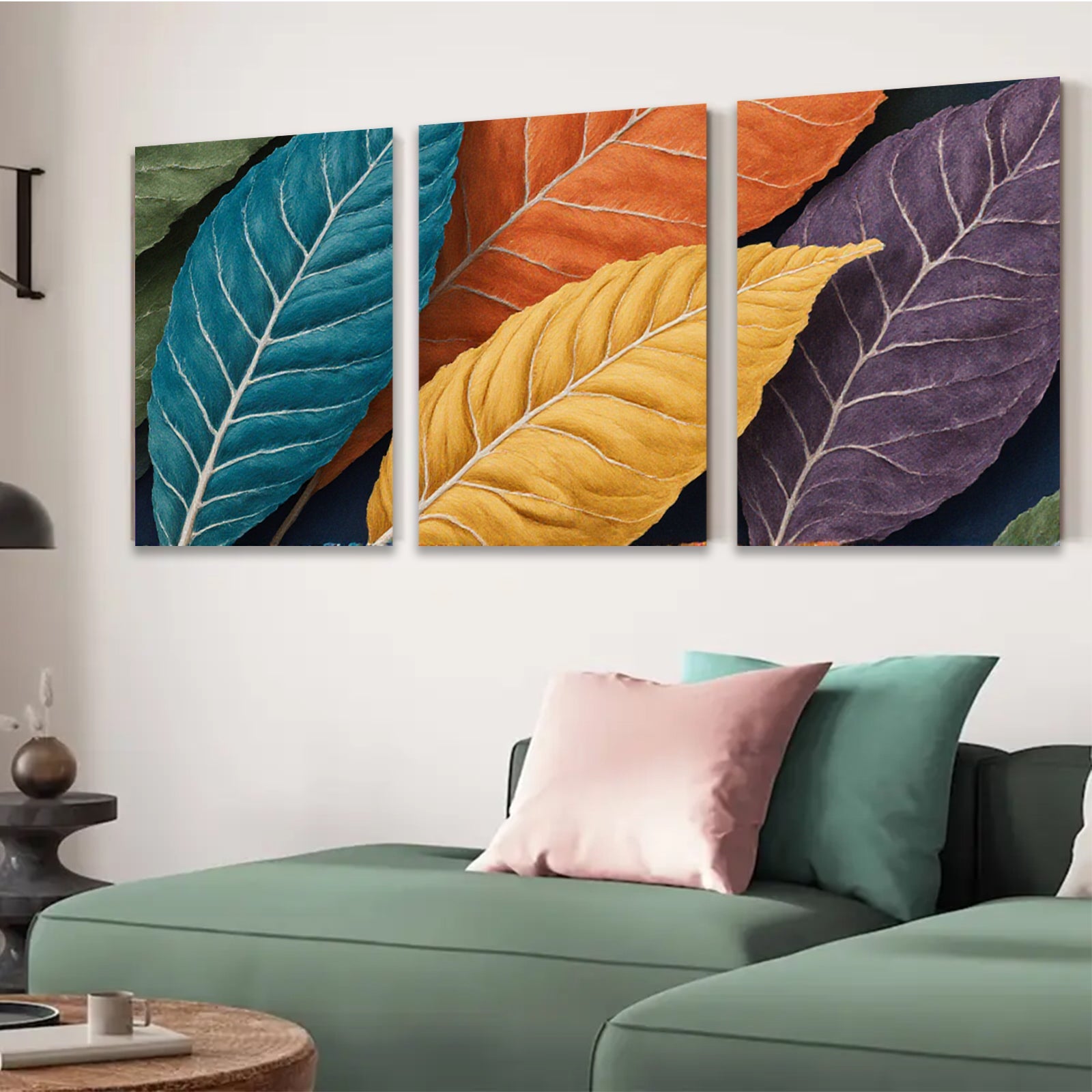 2D flat 1pc Autumn Leaves Botanical Wall Art Living Room Bedroom Home Decor Canvas Prints Modern Farmhouse Rustic Gallery Wrapped Timeless