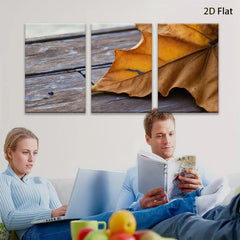 2D flat 1pc Autumn Maple Leaf Rustic Wood Grain Farmhouse Wall Decor Living Room Bedroom Gallery Wrapped Canvas Prints Modern Minimalist Artwork