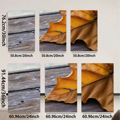 2D flat 1pc Autumn Maple Leaf Rustic Wood Grain Farmhouse Wall Decor Living Room Bedroom Gallery Wrapped Canvas Prints Modern Minimalist Artwork