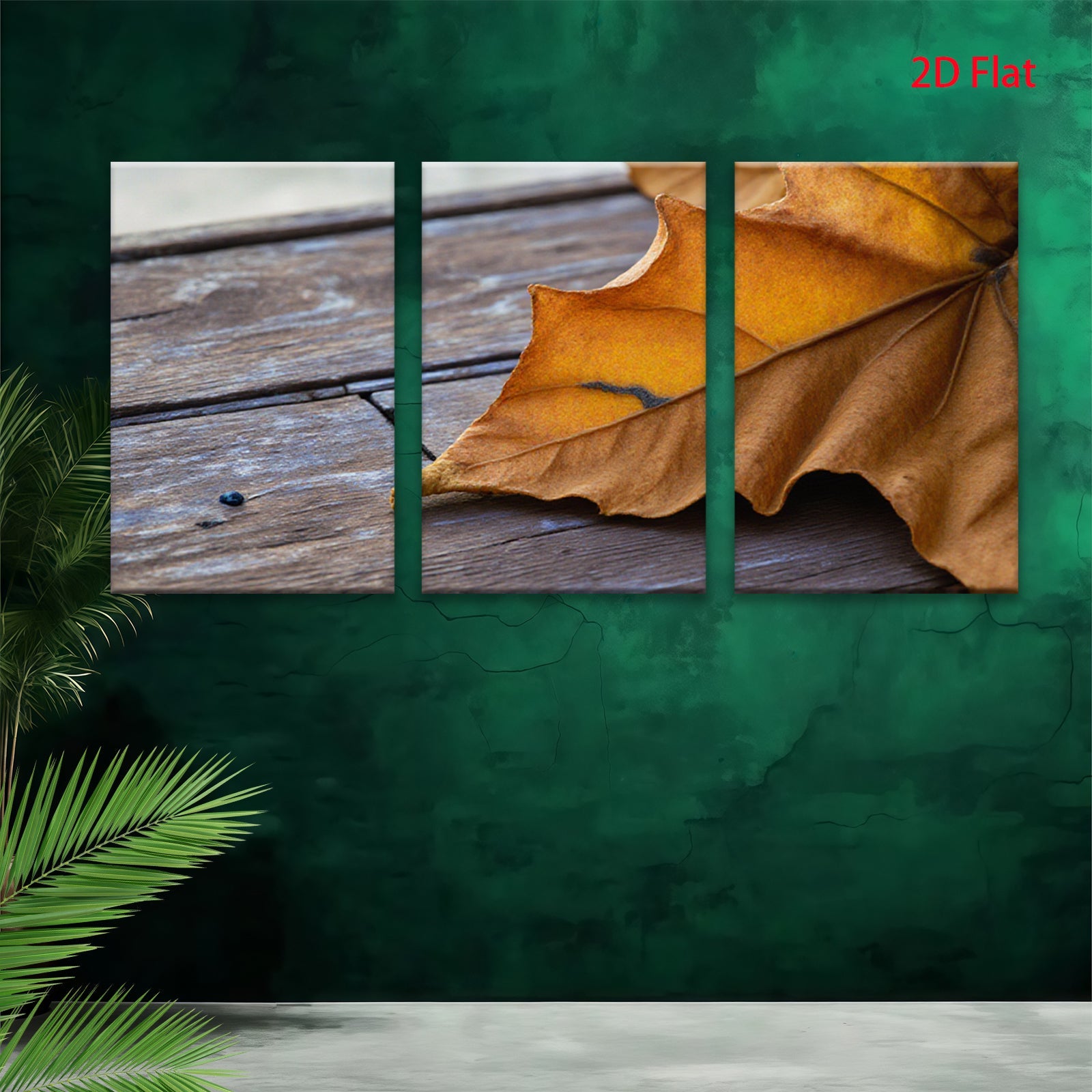 2D flat 1pc Autumn Maple Leaf Rustic Wood Grain Farmhouse Wall Decor Living Room Bedroom Gallery Wrapped Canvas Prints Modern Minimalist Artwork