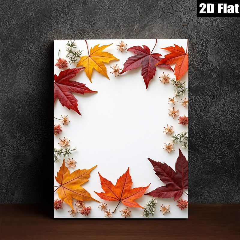 2D flat 1pc Autumn Maple Leaves Botanical Wall Art Prints cozy farmhouse decor living room bedroom gallery wrapped canvas prints