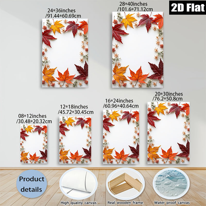 2D flat 1pc Autumn Maple Leaves Botanical Wall Art Prints cozy farmhouse decor living room bedroom gallery wrapped canvas prints