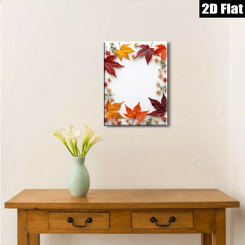 2D flat 1pc Autumn Maple Leaves Botanical Wall Art Prints cozy farmhouse decor living room bedroom gallery wrapped canvas prints