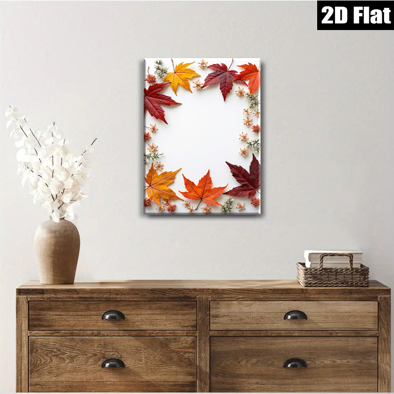2D flat 1pc Autumn Maple Leaves Botanical Wall Art Prints cozy farmhouse decor living room bedroom gallery wrapped canvas prints