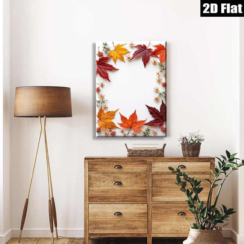 2D flat 1pc Autumn Maple Leaves Botanical Wall Art Prints cozy farmhouse decor living room bedroom gallery wrapped canvas prints