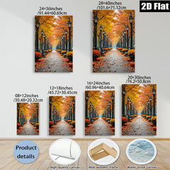 2D flat 1pc Autumn Pathway Golden Hues Fall Season Living Room Bedroom Gallery Wall Art Modern Farmhouse Decor Thanksgiving Gifts