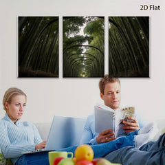 2D flat 1pc Bamboo Forest Path Serene Nature Wall Decor Living Room Bedroom Modern Farmhouse Gallery Wrapped Canvas Prints Teal Green Botanical Art