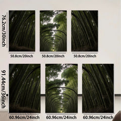 2D flat 1pc Bamboo Forest Path Serene Nature Wall Decor Living Room Bedroom Modern Farmhouse Gallery Wrapped Canvas Prints Teal Green Botanical Art