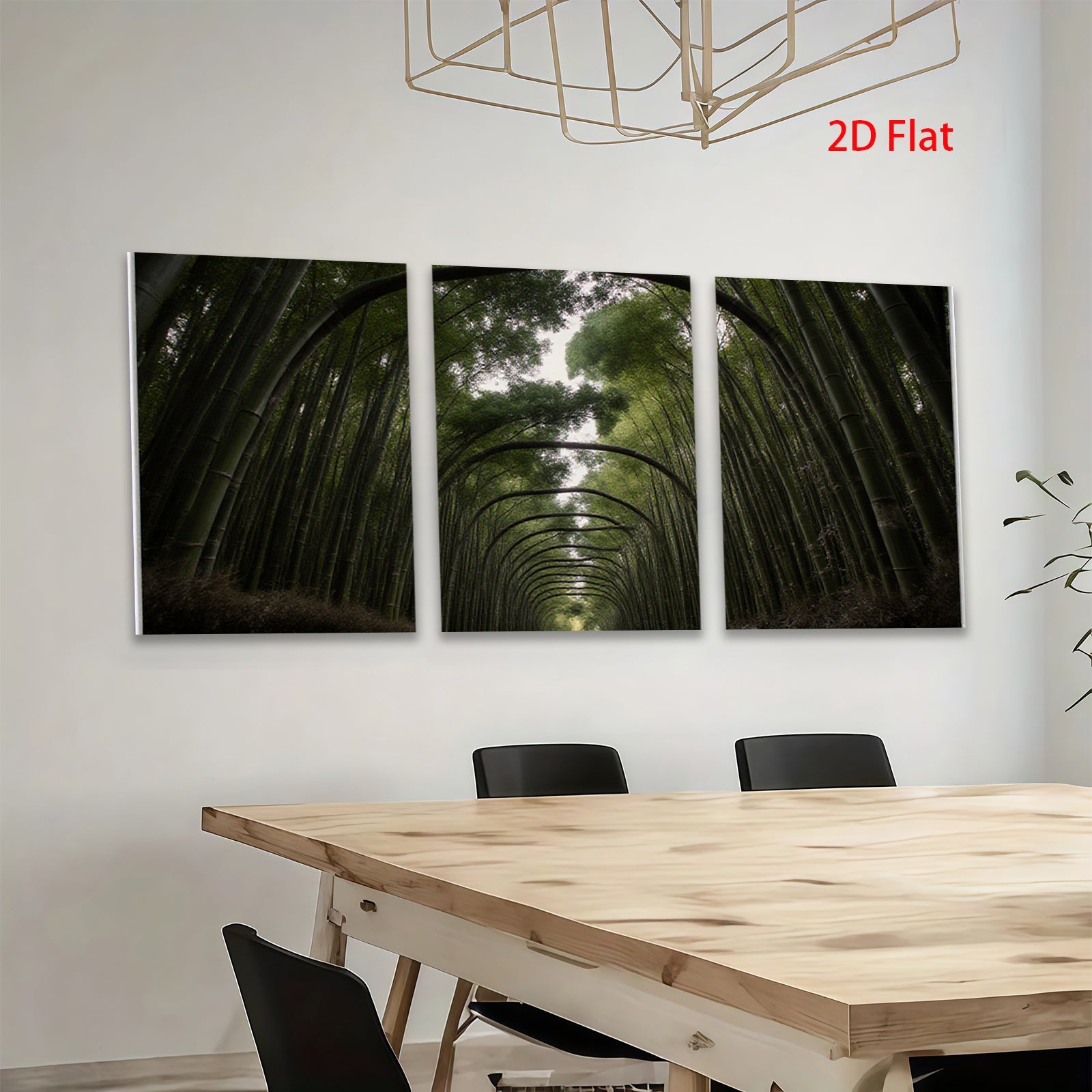 2D flat 1pc Bamboo Forest Path Serene Nature Wall Decor Living Room Bedroom Modern Farmhouse Gallery Wrapped Canvas Prints Teal Green Botanical Art