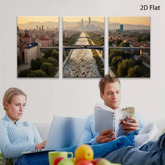2D flat 1pc Barcelona Cityscape Golden Hour Urban Vista Modern Wall Art Living Room Decor Farmhouse Style Canvas Prints Bedroom Artwork Inspirational Home Decor