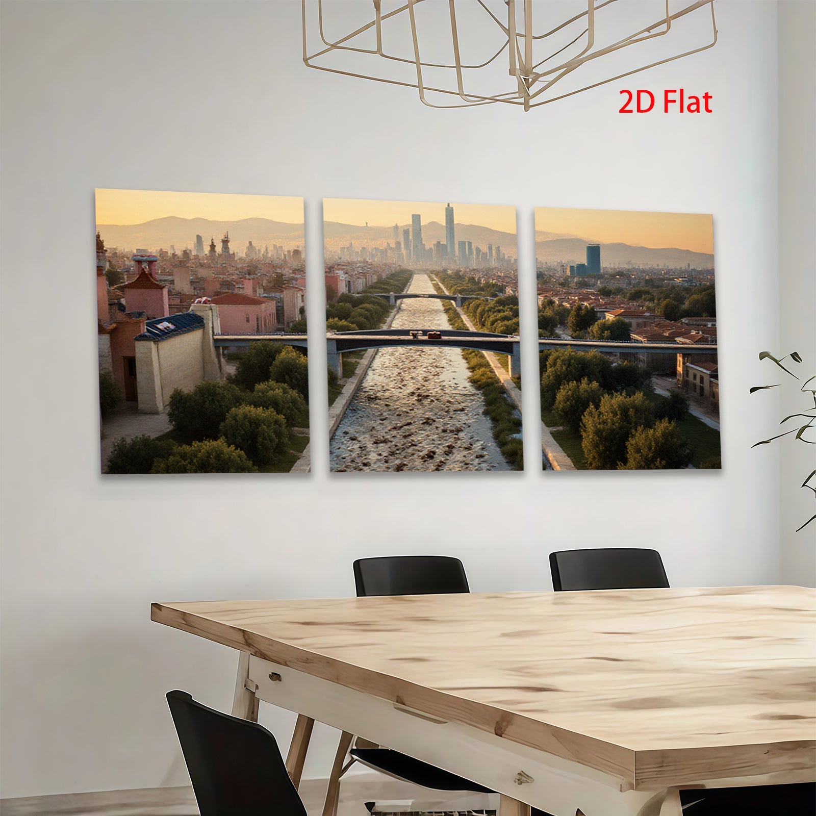 2D flat 1pc Barcelona Cityscape Golden Hour Urban Vista Modern Wall Art Living Room Decor Farmhouse Style Canvas Prints Bedroom Artwork Inspirational Home Decor