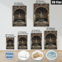 2D flat 1pc Baroque Chapel Fountain Religious Art Gallery Wall Decor Living Room Bedroom Home Office Canvas Print Modern Farmhouse Style