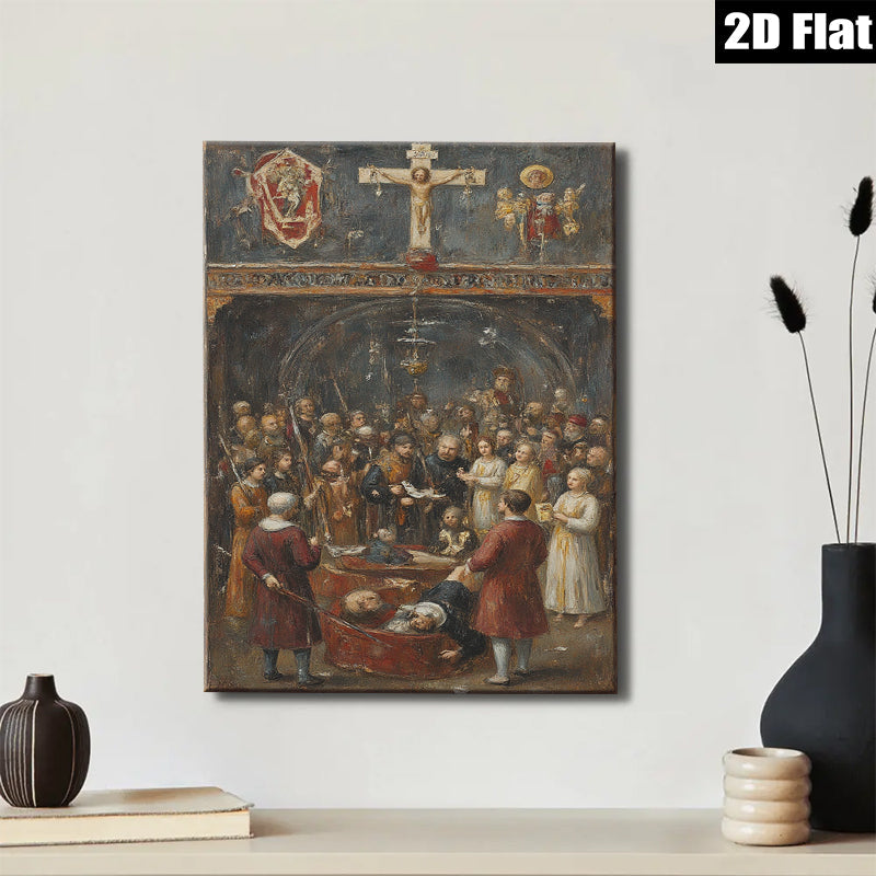 2D flat 1pc Baroque Religious Scene Dramatic Crowded Composition Gallery Wall Art Home Decor Living Room Bedroom Office Gift Ideas