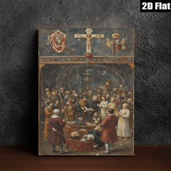 2D flat 1pc Baroque Religious Scene Dramatic Crowded Composition Gallery Wall Art Home Decor Living Room Bedroom Office Gift Ideas