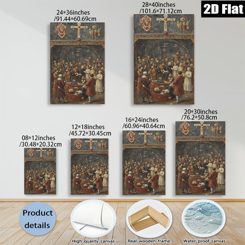 2D flat 1pc Baroque Religious Scene Dramatic Crowded Composition Gallery Wall Art Home Decor Living Room Bedroom Office Gift Ideas