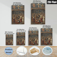 2D flat 1pc Baroque Religious Scene Dramatic Crowded Composition Gallery Wall Art Home Decor Living Room Bedroom Office Gift Ideas