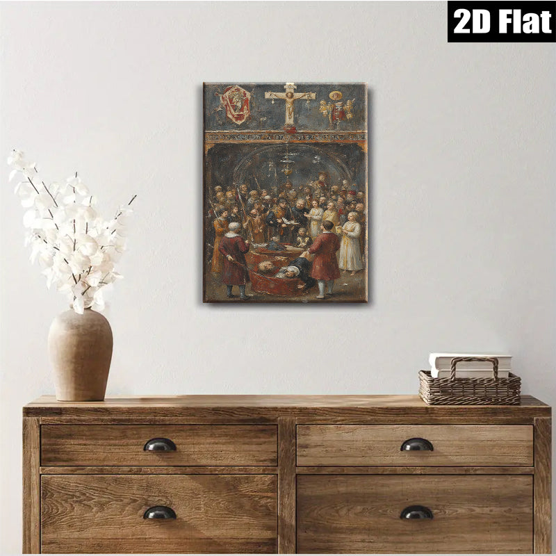 2D flat 1pc Baroque Religious Scene Dramatic Crowded Composition Gallery Wall Art Home Decor Living Room Bedroom Office Gift Ideas