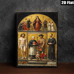 2D flat 1pc Baroque Religious Scene Painting Wall Art Decor For Living Room Bedroom Gallery Wrapped Canvas Prints Farmhouse Style