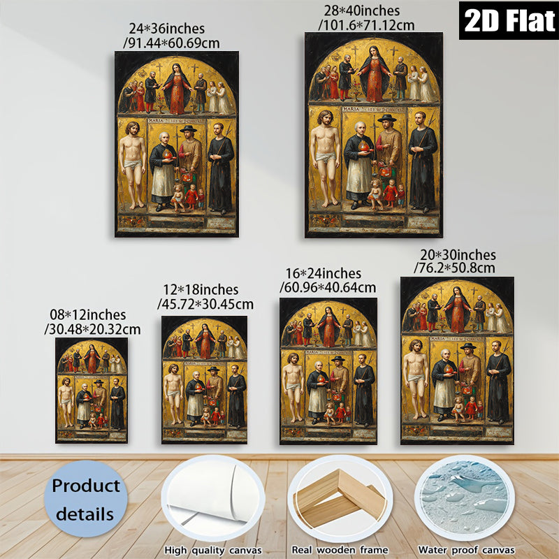 2D flat 1pc Baroque Religious Scene Painting Wall Art Decor For Living Room Bedroom Gallery Wrapped Canvas Prints Farmhouse Style