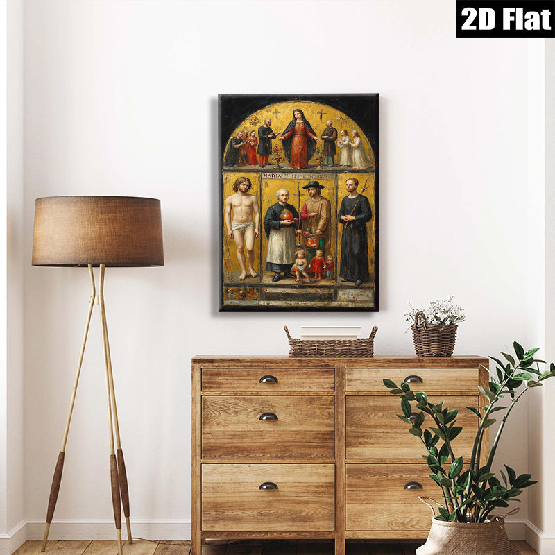 2D flat 1pc Baroque Religious Scene Painting Wall Art Decor For Living Room Bedroom Gallery Wrapped Canvas Prints Farmhouse Style