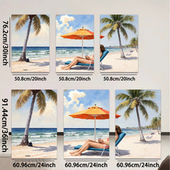 2D flat 1pc Beach Relaxation Coastal Scene Tropical Vibes Living Room Bedroom Home Decor Wall Art Prints Modern Stylish