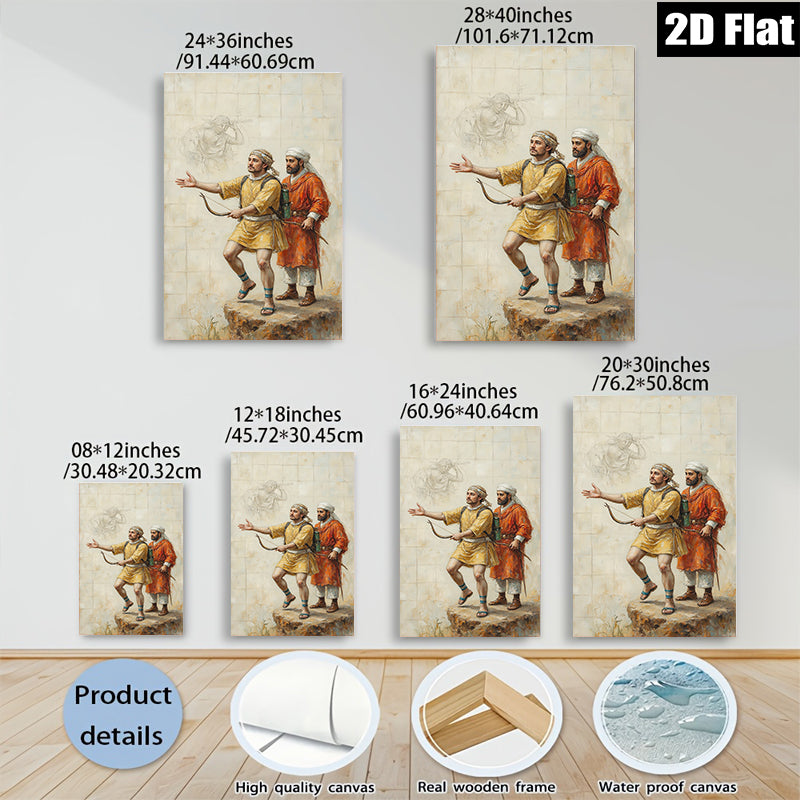 2D flat 1pc Biblical Journey Ancient Explorers Wall Art Canvas Print for Living Room Bedroom Home Decor Rustic Farmhouse Style