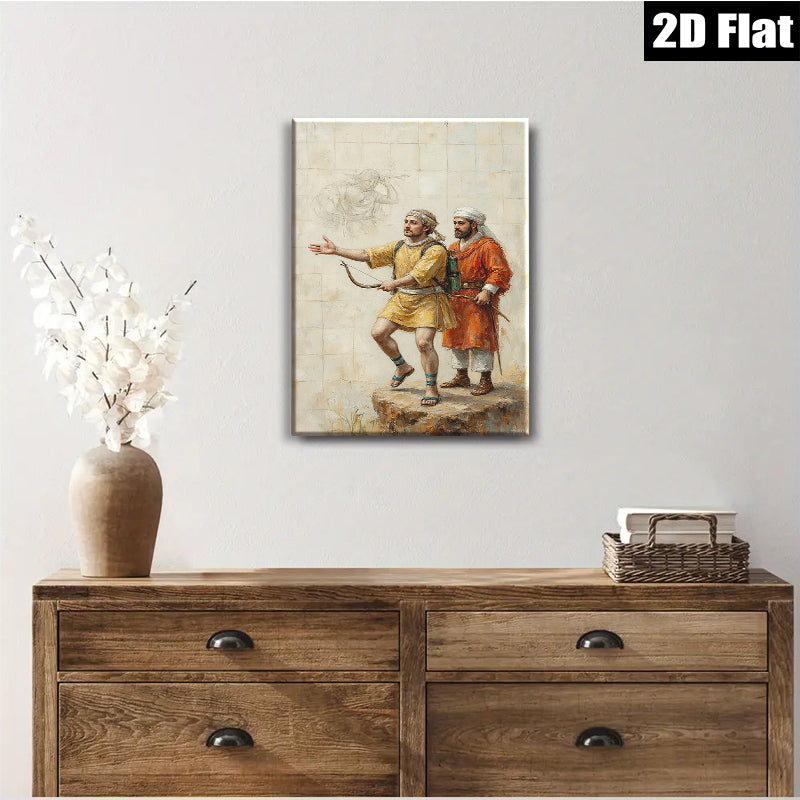 2D flat 1pc Biblical Journey Ancient Explorers Wall Art Canvas Print for Living Room Bedroom Home Decor Rustic Farmhouse Style
