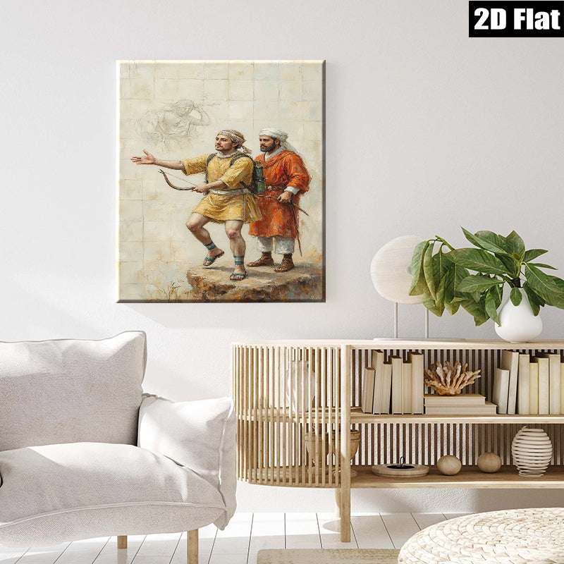 2D flat 1pc Biblical Journey Ancient Explorers Wall Art Canvas Print for Living Room Bedroom Home Decor Rustic Farmhouse Style