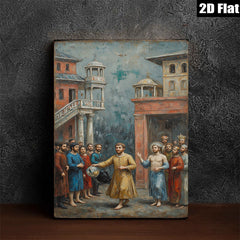 2D flat 1pc Biblical Scene Depicting Christ & Disciples Dramatic Religious Wall Art Living Room Bedroom Decor Gallery Wrapped Canvas Print Modern Farmhouse Style