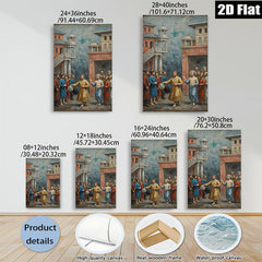 2D flat 1pc Biblical Scene Depicting Christ & Disciples Dramatic Religious Wall Art Living Room Bedroom Decor Gallery Wrapped Canvas Print Modern Farmhouse Style
