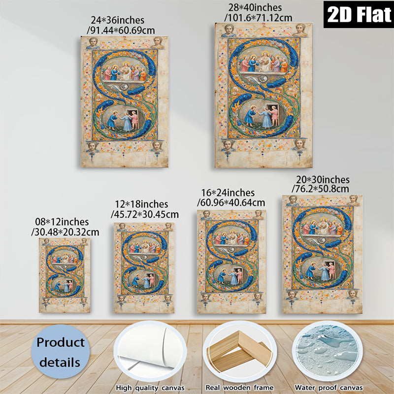 2D flat 1pc Biblical Scene Renaissance Artwork Wall Decor Living Room Bedroom Gallery Wrapped Canvas Print Farmhouse Style Home Décor
