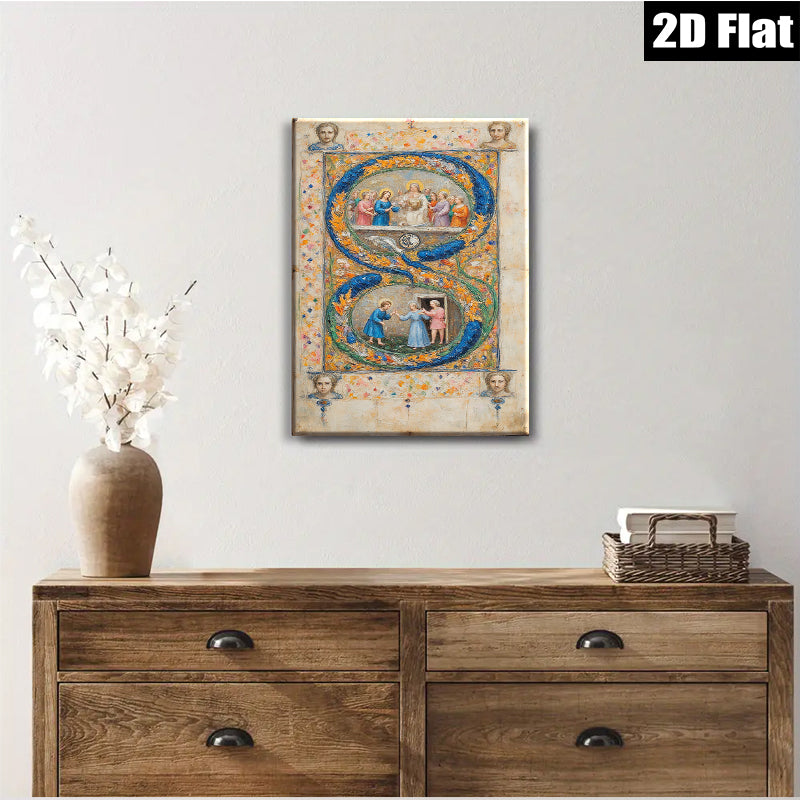 2D flat 1pc Biblical Scene Renaissance Artwork Wall Decor Living Room Bedroom Gallery Wrapped Canvas Print Farmhouse Style Home Décor