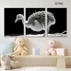 2D flat 1pc Bird Portrait Study Modern Farmhouse Wall Art Rustic Decor Living Room Bedroom Gallery Wrapped Canvas Prints Teal Navy Gray
