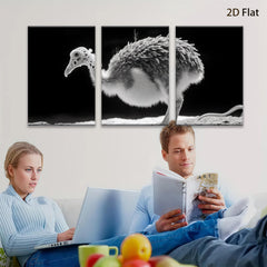 2D flat 1pc Bird Portrait Study Modern Farmhouse Wall Art Rustic Decor Living Room Bedroom Gallery Wrapped Canvas Prints Teal Navy Gray