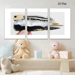 2D flat 1pc Black White Feathered Bird Wall Art Rustic Farmhouse Decor Living Room Bedroom Gallery Wrapped Canvas Modern Minimalist Style
