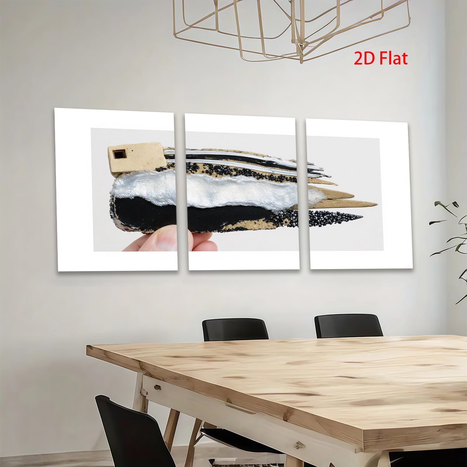 2D flat 1pc Black White Feathered Bird Wall Art Rustic Farmhouse Decor Living Room Bedroom Gallery Wrapped Canvas Modern Minimalist Style